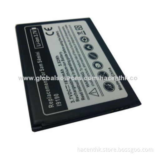 1,900mAh Mini Portable Mobile Phone Battery for Samsung S4 Mini with 72-120-hour Standby Time